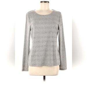 Talbots Light Gray Striped Long Sleeve with Subtle Glitter ✨️
